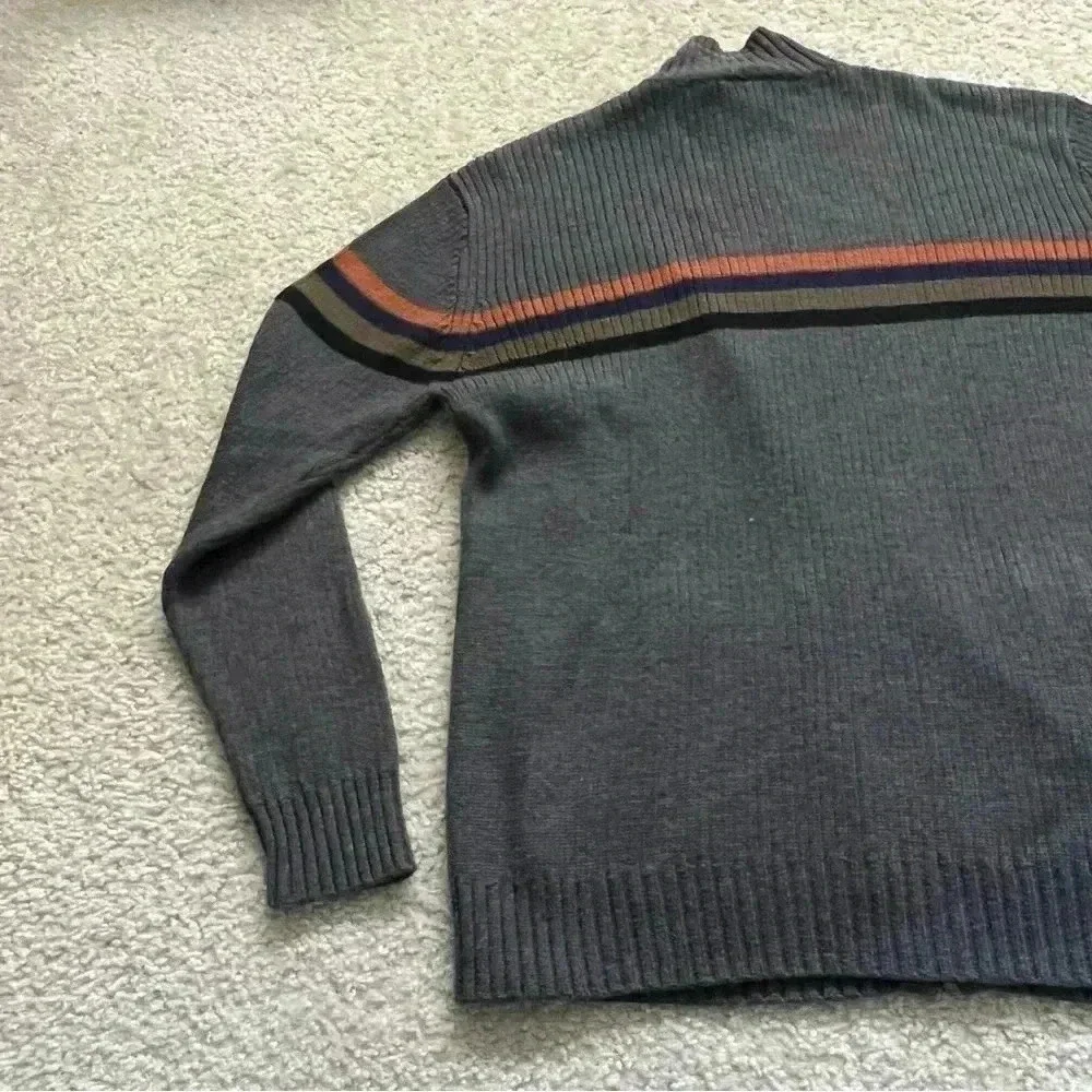 The North Face Sweater Mens Size Large A5 Series Knit Zip-Up Jacket Striped Gray